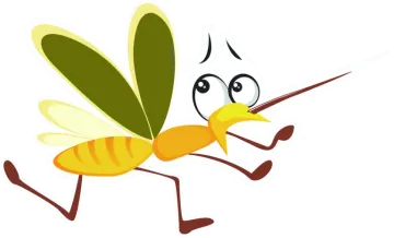 a cartoon bee running with its eyes closed