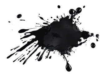 black paint splashs on white background