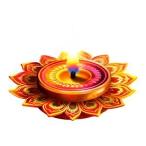 a colorful flower shaped candle on a white background