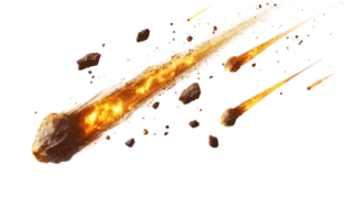 a close up of a meteor with a white background