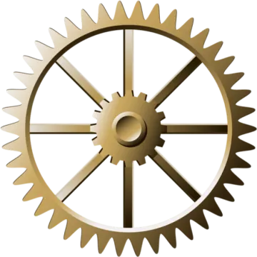 a golden gear wheel