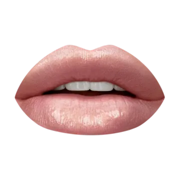 a close up of a pink lipstick