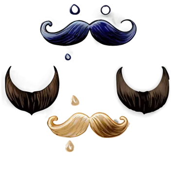 a set of three mustaches on white background