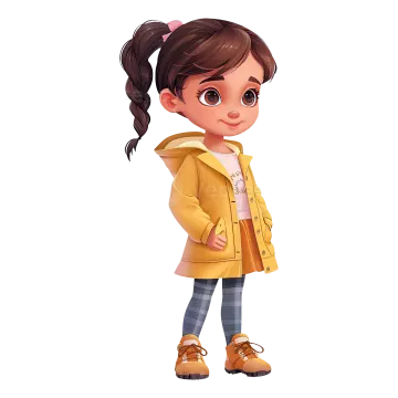 a little girl standing with her hands on her hips