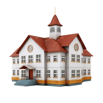 a small house with a clock on top of it