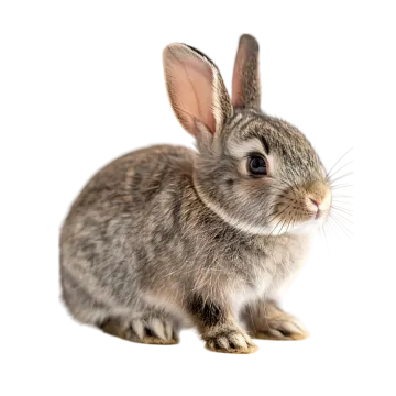a small rabbit on a white background
