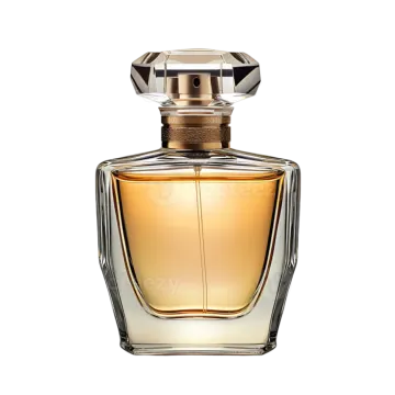 a bottle of perfume on a white background