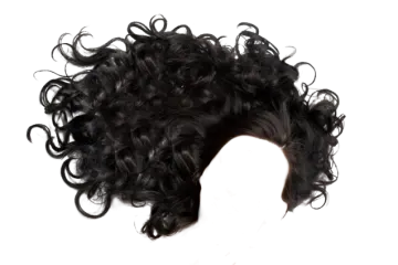 a black wig on a white background