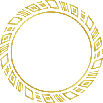 a circle with gold lines in the middle