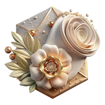 A gold and white rose with pearls