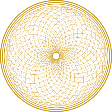 a golden flower of life in a circle
