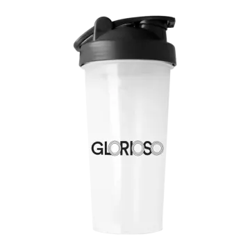 a white and black shaker with the word gloo on it