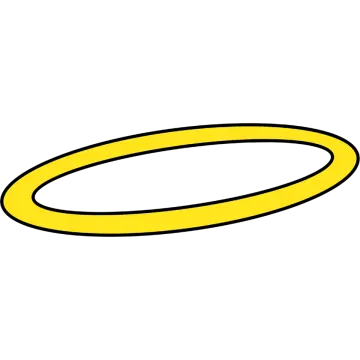 a yellow ring on a white background