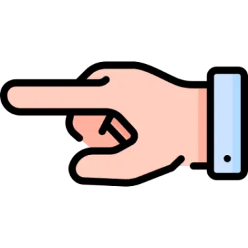 a hand pointing to the right