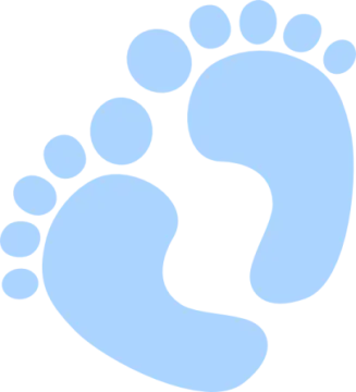 a blue footprint on a white background