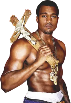 a man holding a cross in his hands