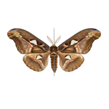 a brown and white butterfly on a white background