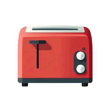 a red toaster on a white background