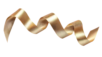 a gold ribbon on white background