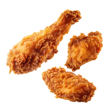 fried chicken pieces on a white background