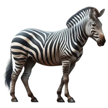 a zebra standing in front of a white background
