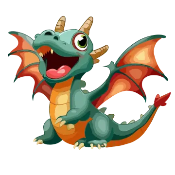 illustration of a cute dragon on a white background