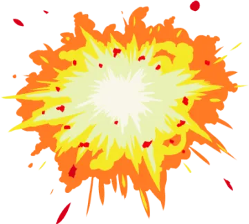 an explosion of orange and yellow paint