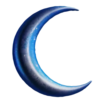 a blue moon on a white background
