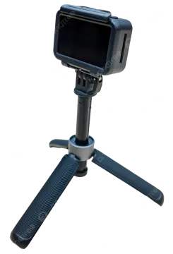 a black phone holder on a white background