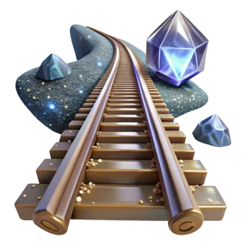 an image of a train track and some rocks