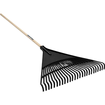 a black rake on a white background