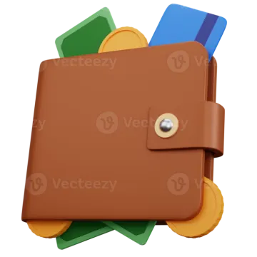 a wallet with money and credit cards