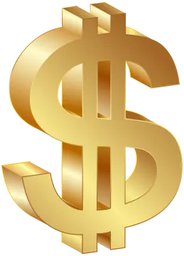 a gold dollar sign