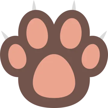 a brown paw with spikes on it