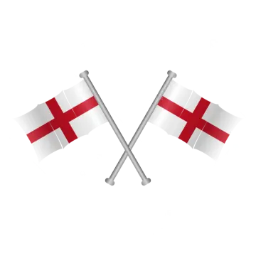 two crossed flags on a white background