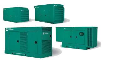 three generators and one generator on white background