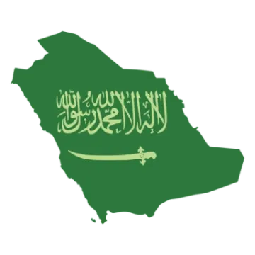 saudi's flag on a map