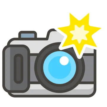a camera with a star above it