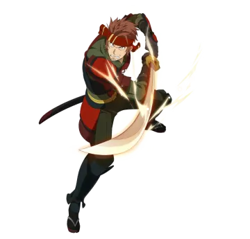 an anime character with a sword in his hand