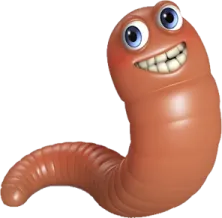 an image of a worm with big eyes