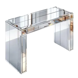 an image of a mirrored console table
