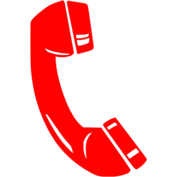 a red phone with a white background