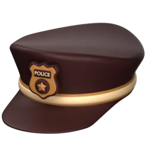 a police hat with a badge on it