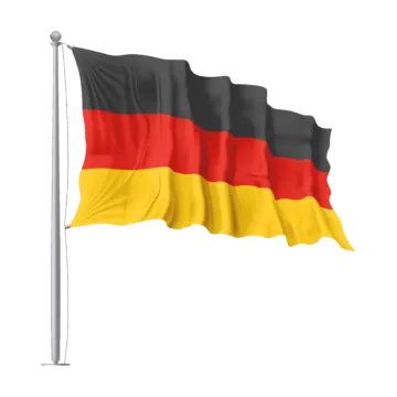 a german flag flying in the wind