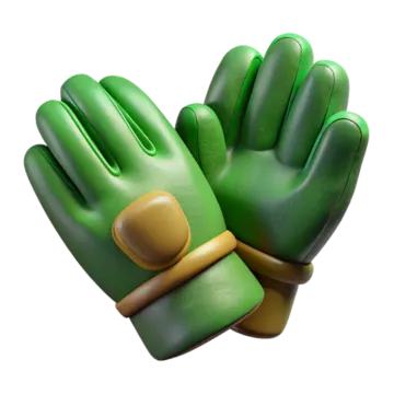 a pair of green gardening gloves