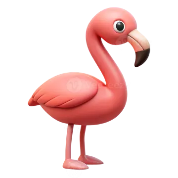 a pink flaming standing on its hinds