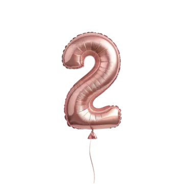 rose gold number 2 balloon