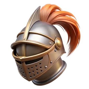 an image of a helmet with orange hair