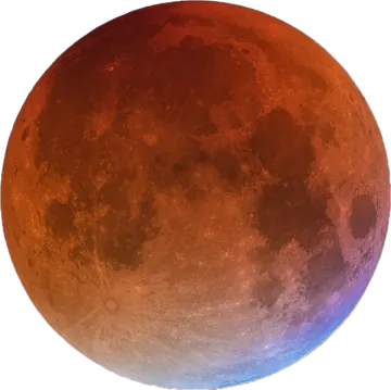 a red moon is shown in the sky