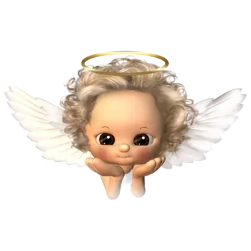 an angel with a halo on her head